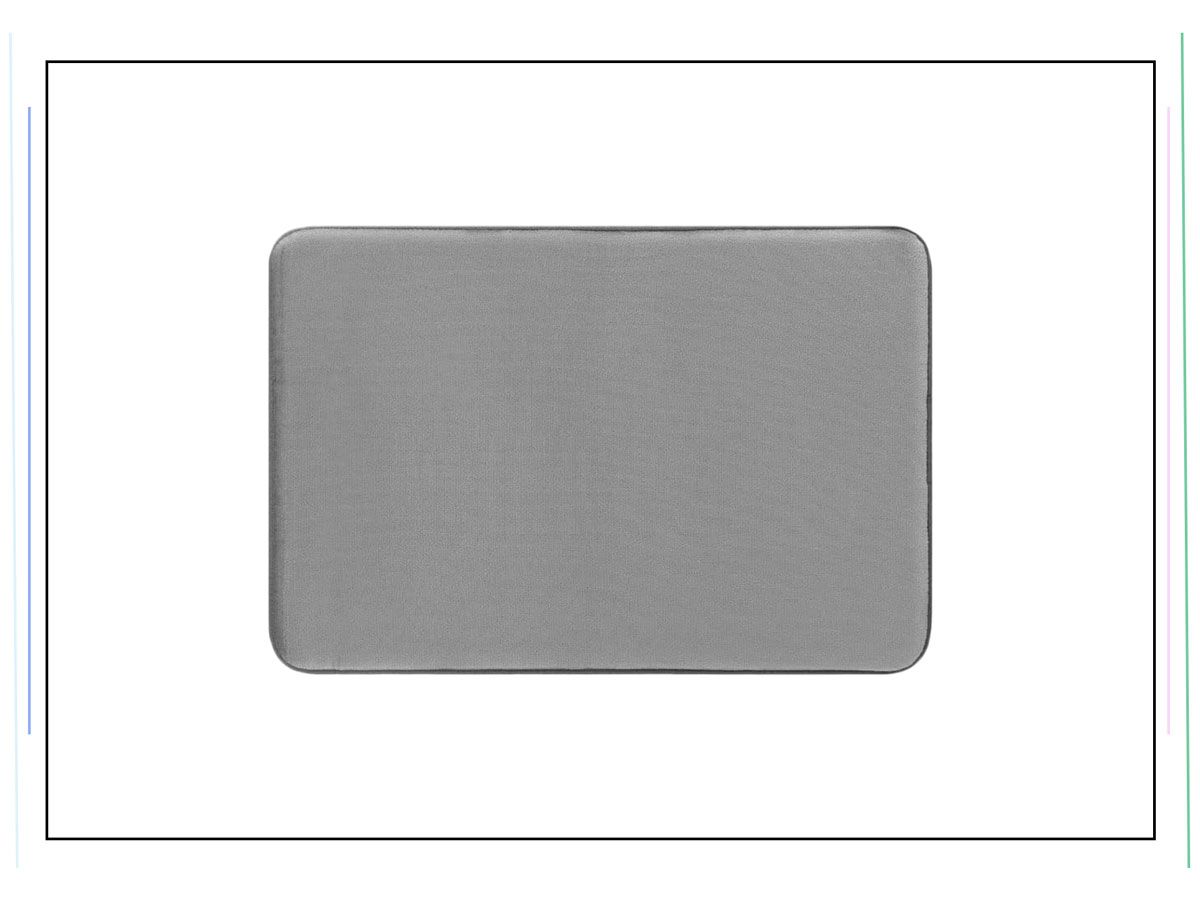 An image of a gray bathmat
