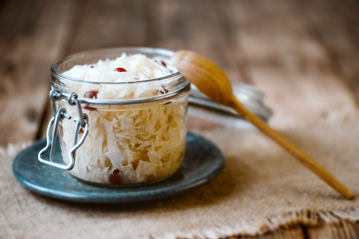 An image of a jar of sauerkraut