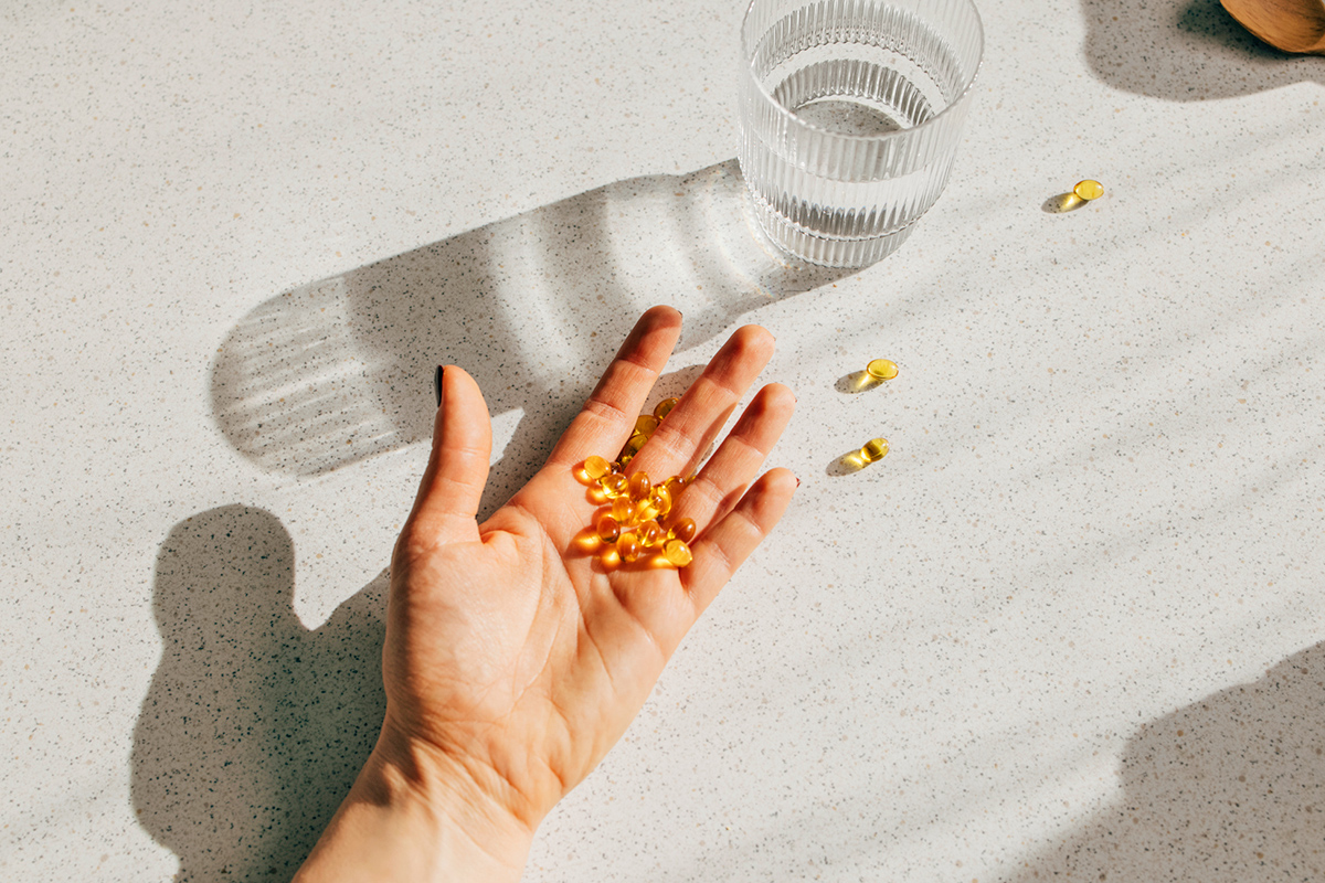 Vitamins in hand