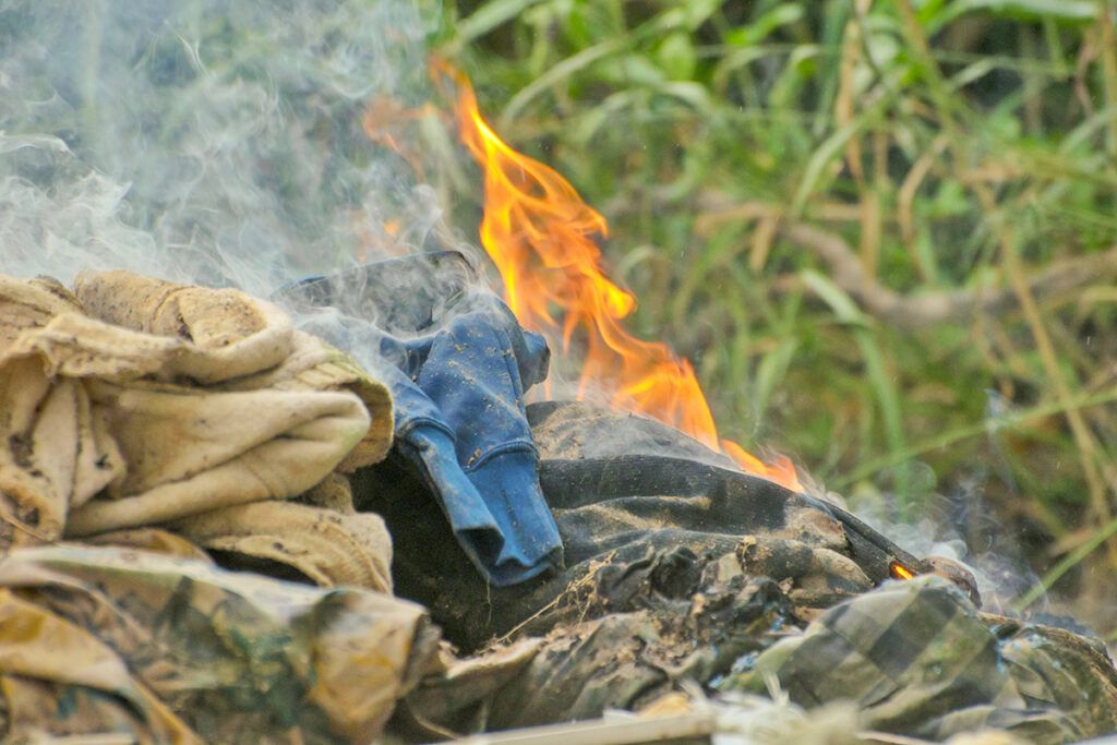 clothing burning