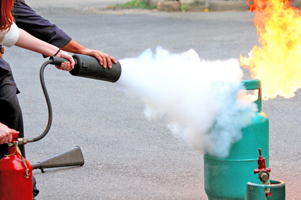 Propane tank burning