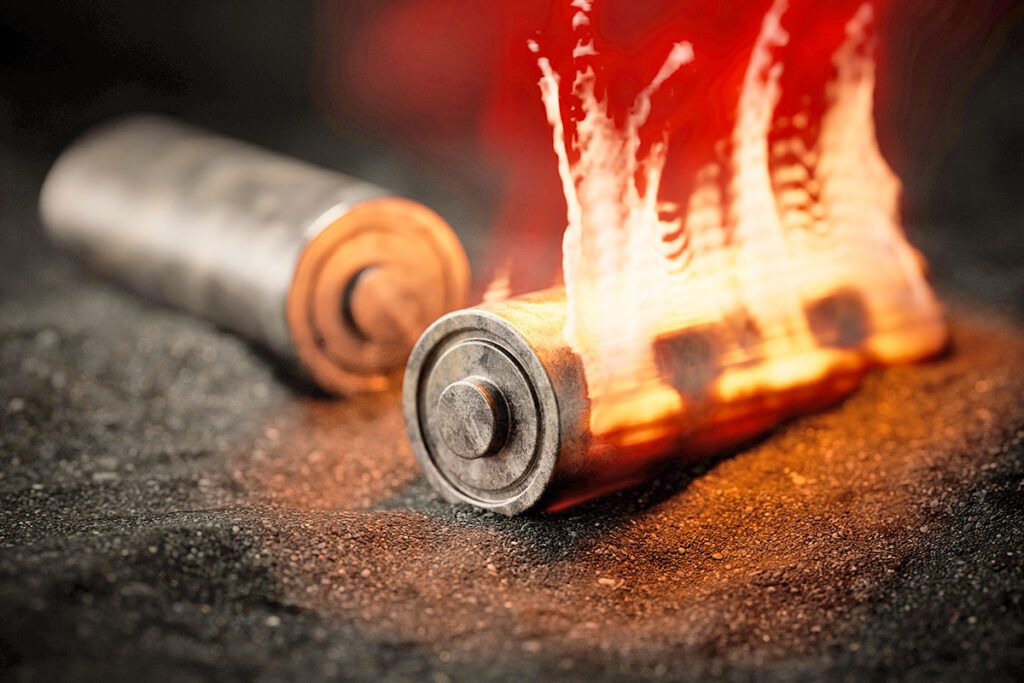 Burning battery