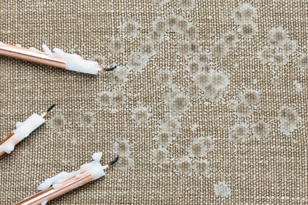 Candle wax on fabric