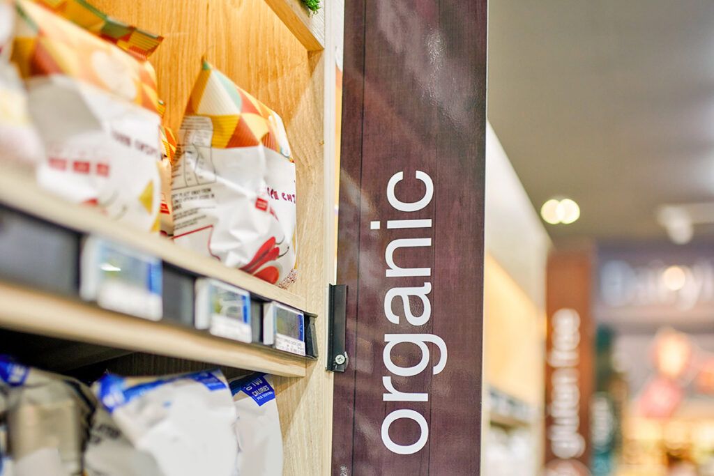 Sign that says "organic"