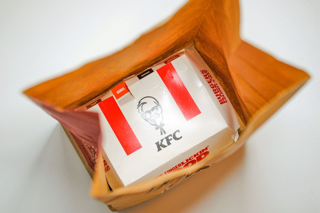 KFC take out containers in bag