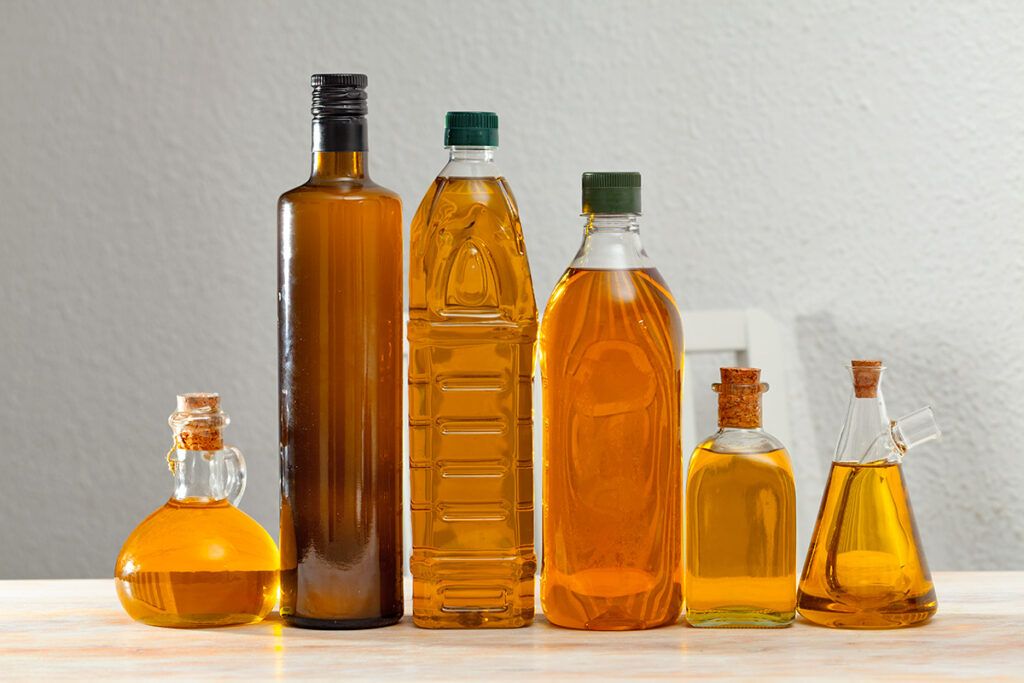 Bottles of oil