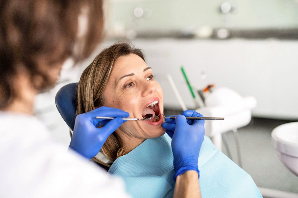 Woman at dentist
