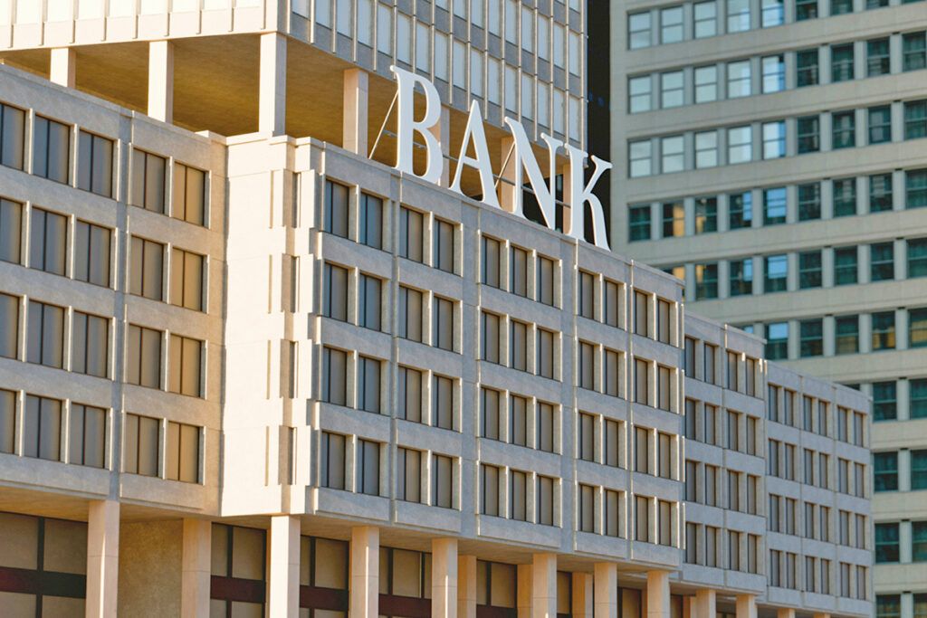 Exterior of a bank
