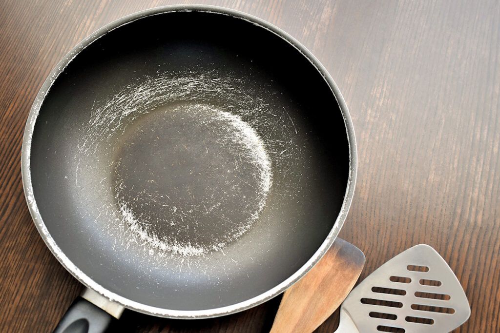 Scratched pan