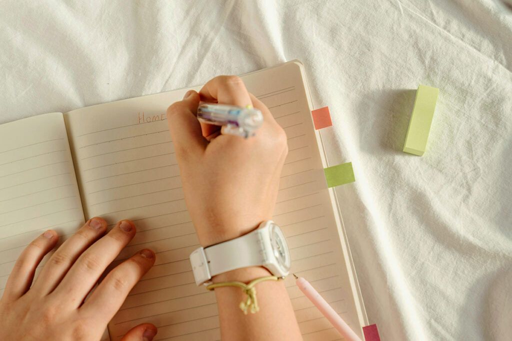 Person making list