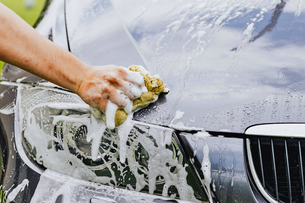 Washing car
