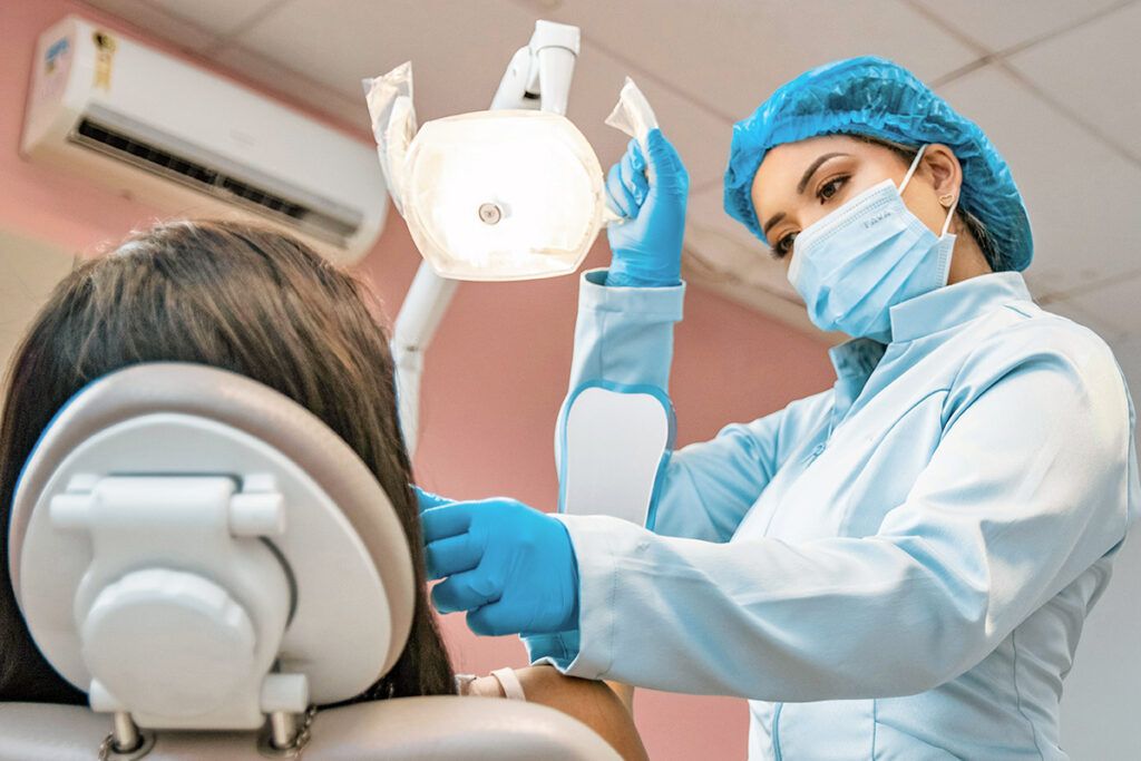 Dentist at dentist office