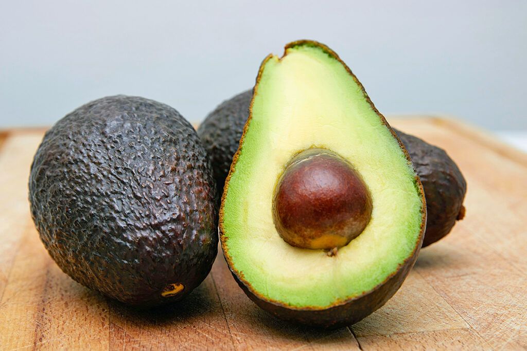 Avocado on a cutting board