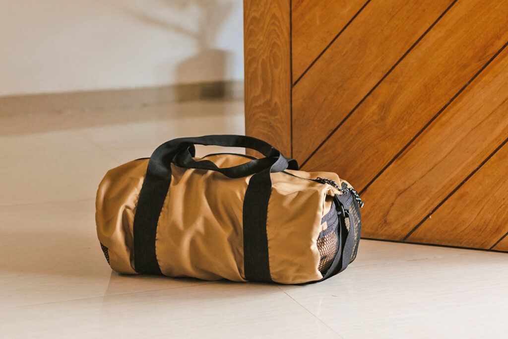 Packed bag by door