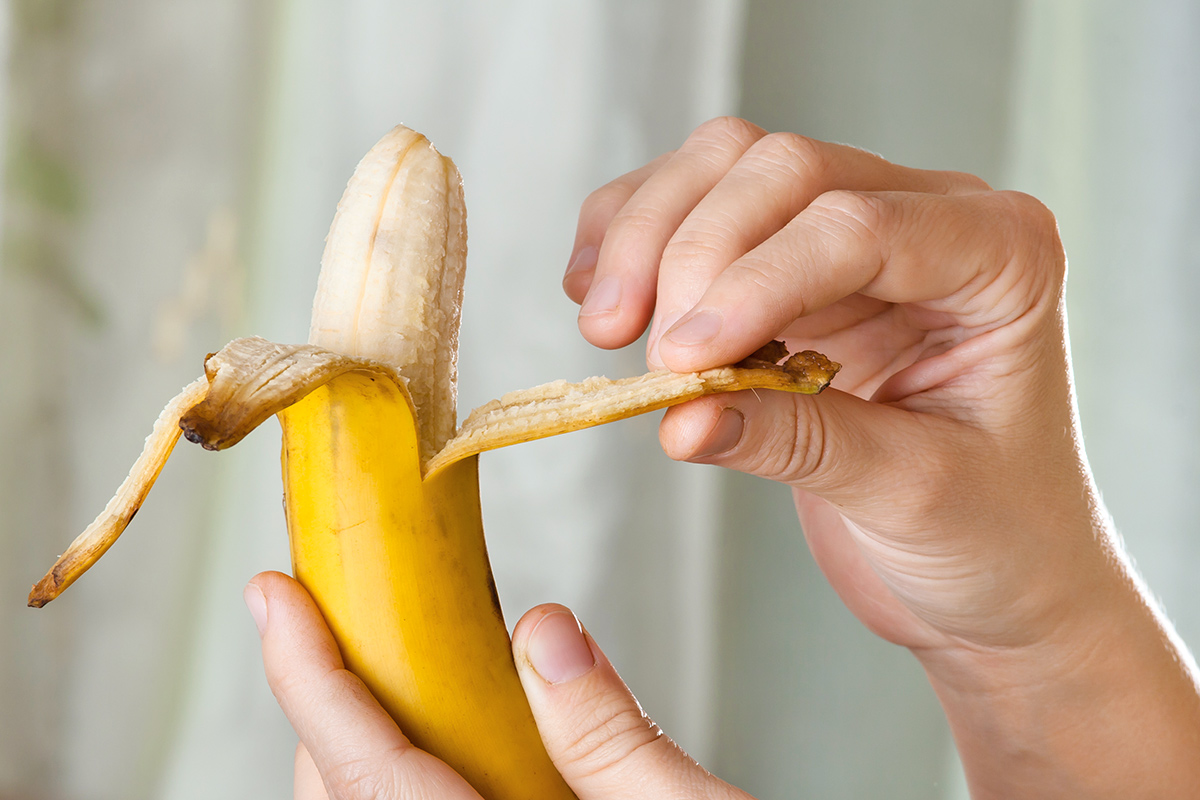 Peeling a banana