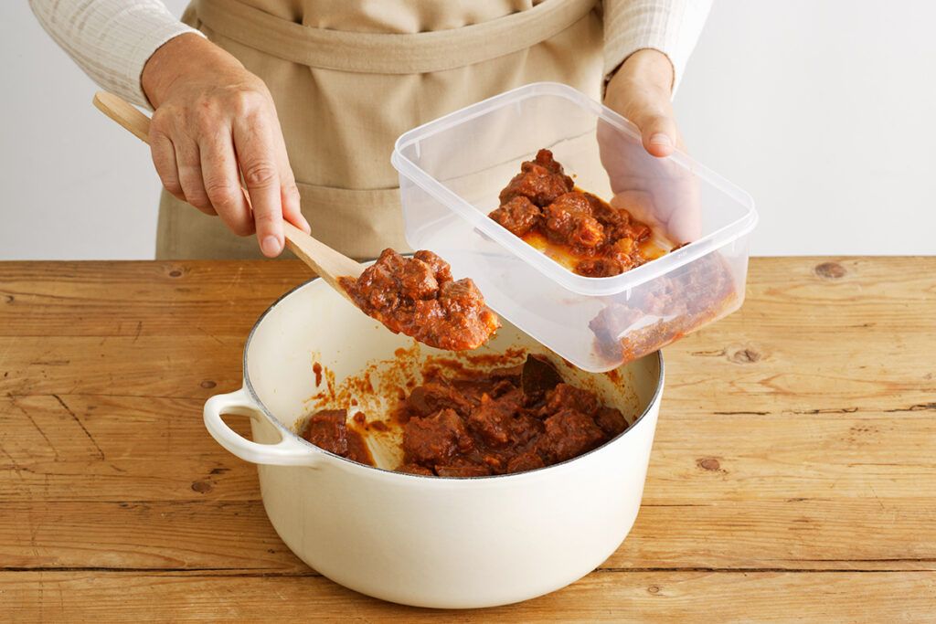 Putting away leftovers