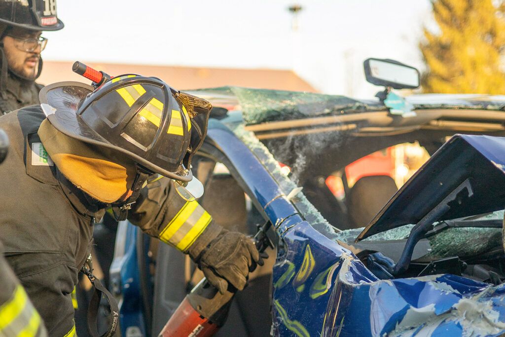 Firefighters at car accident