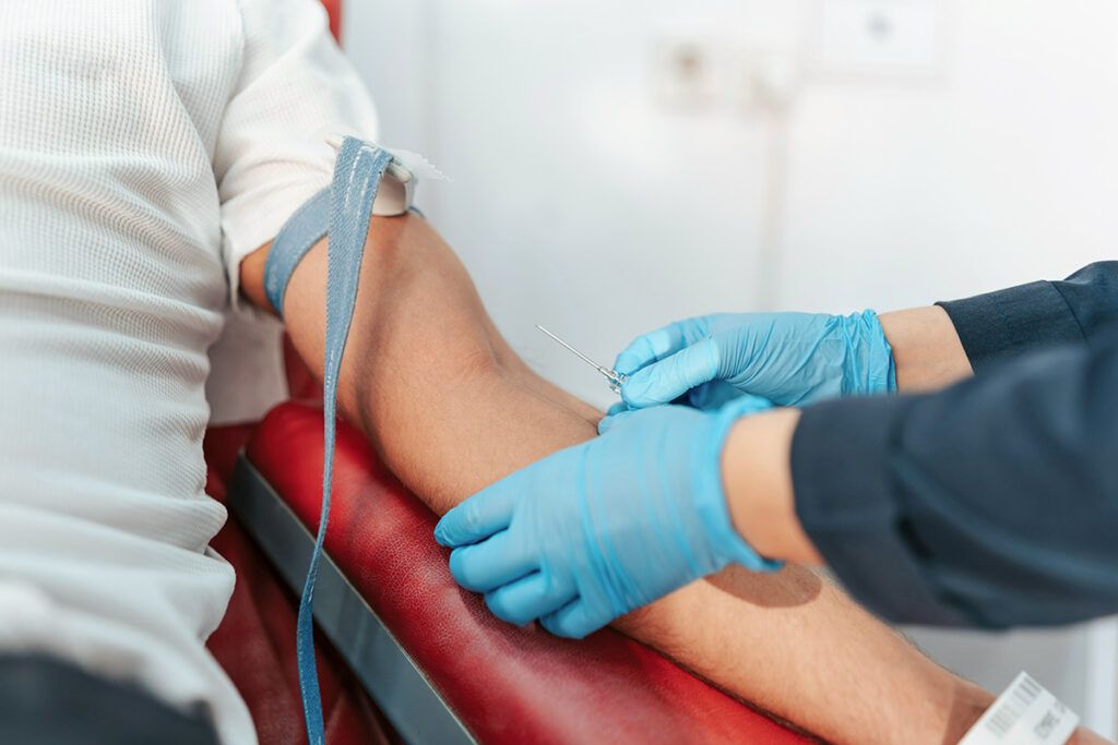 Blood getting drawn