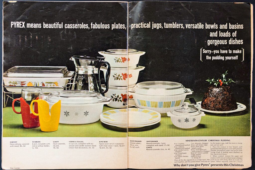 Pyrex ad in a magazine