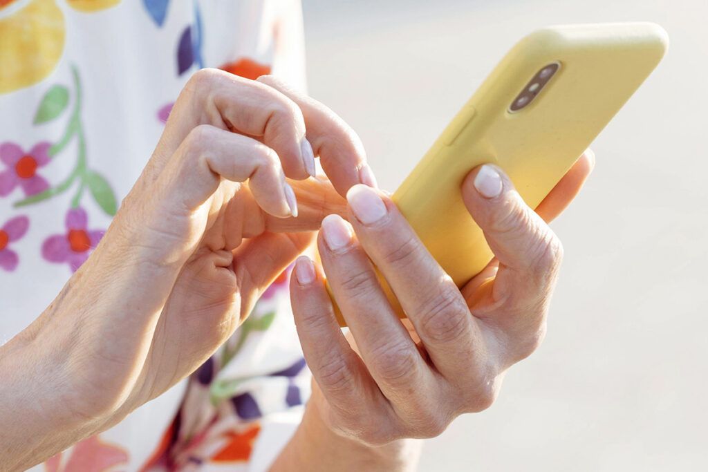 Person holding phone