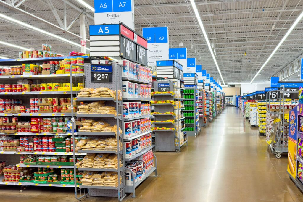 Interior of a Walmart grocery store