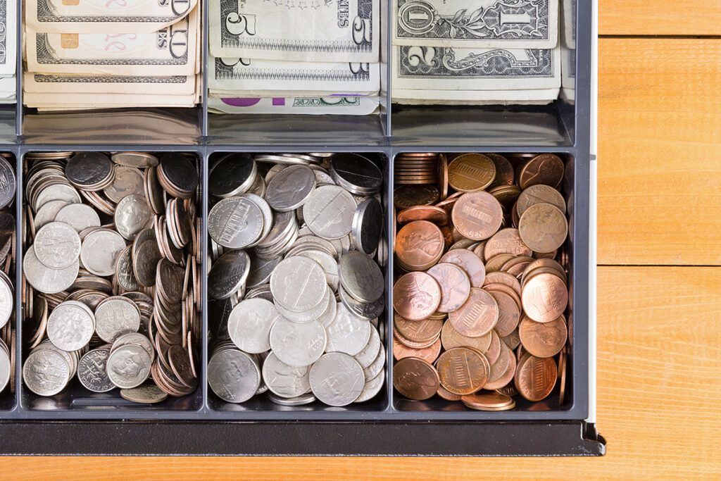 Change in a cash register