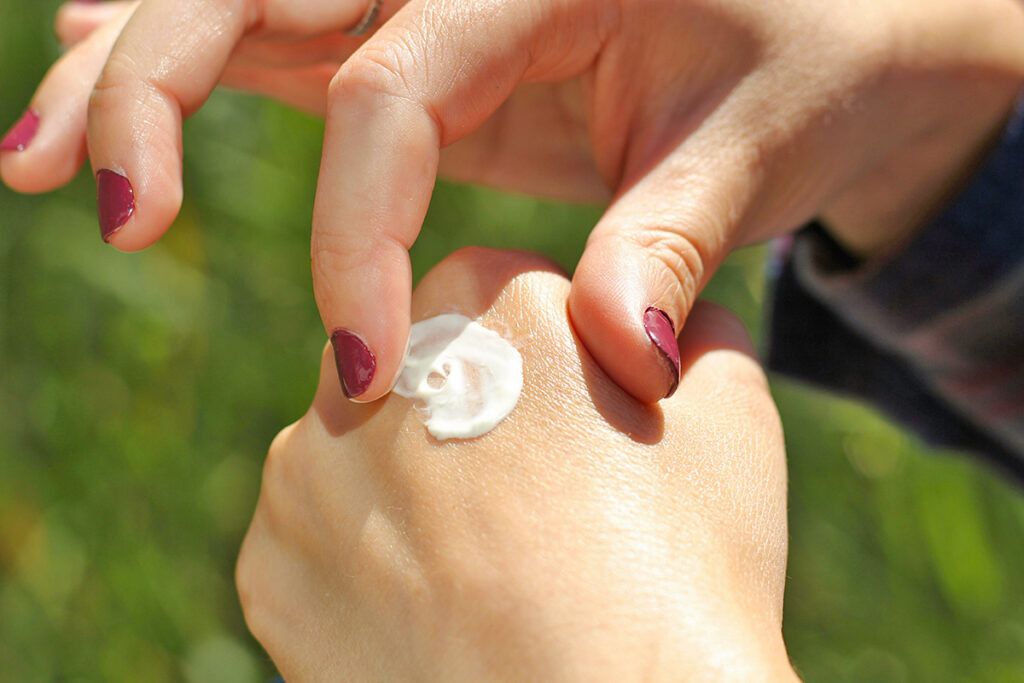 Lotion on hand