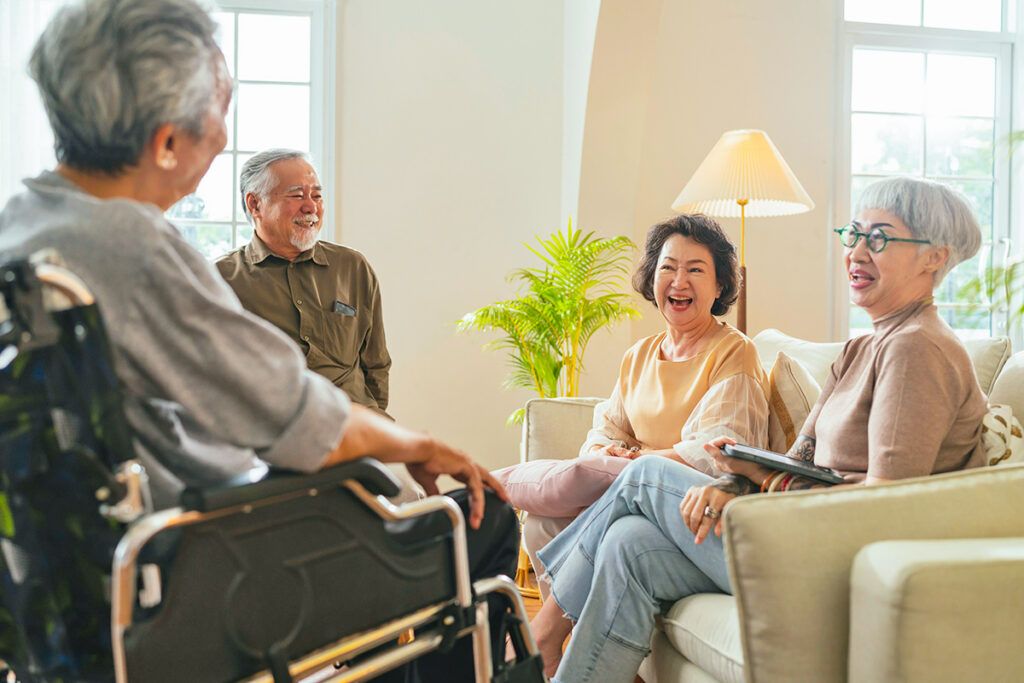 Group of elderly people laughing