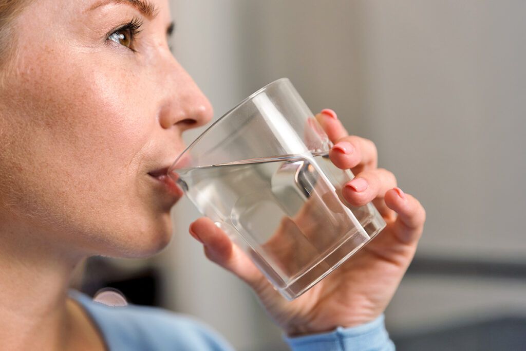 Woman drinking water