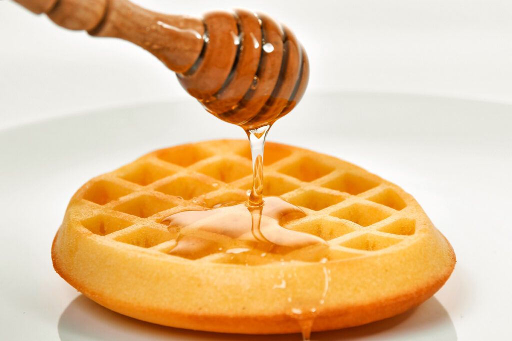 Honey on a waffle