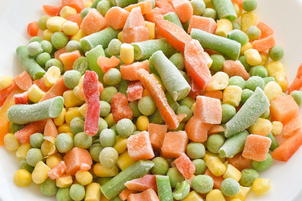 Frozen peas, carrots, corn, and green beans