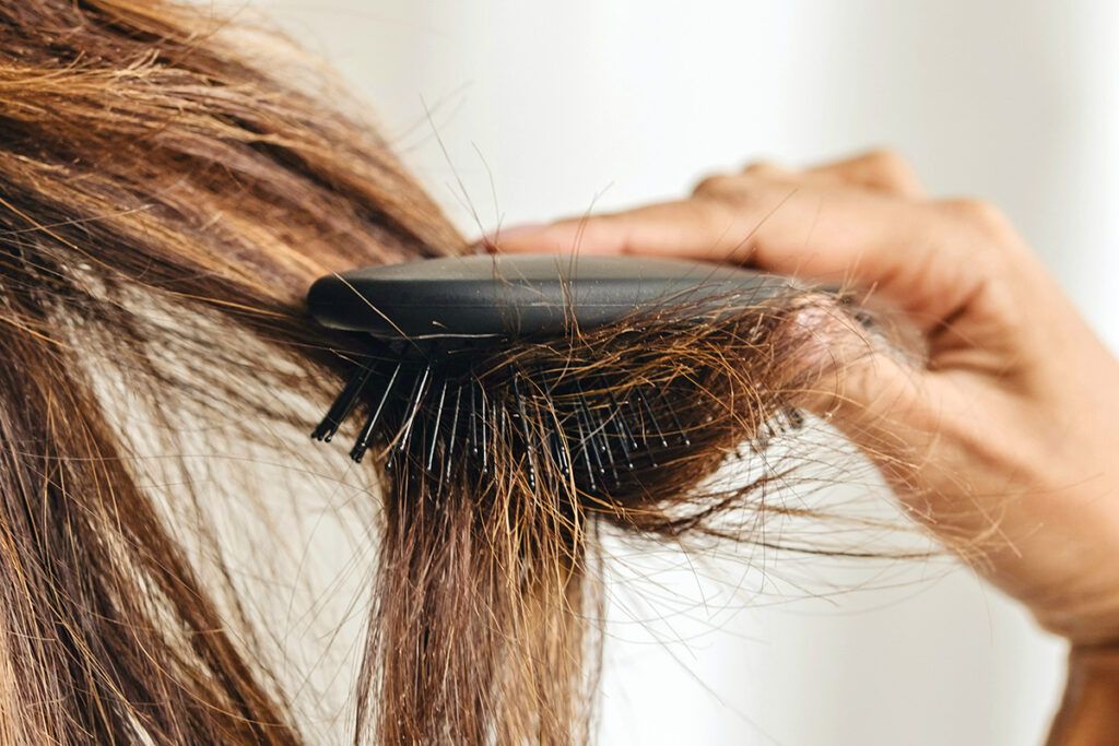 Hair brush in hair