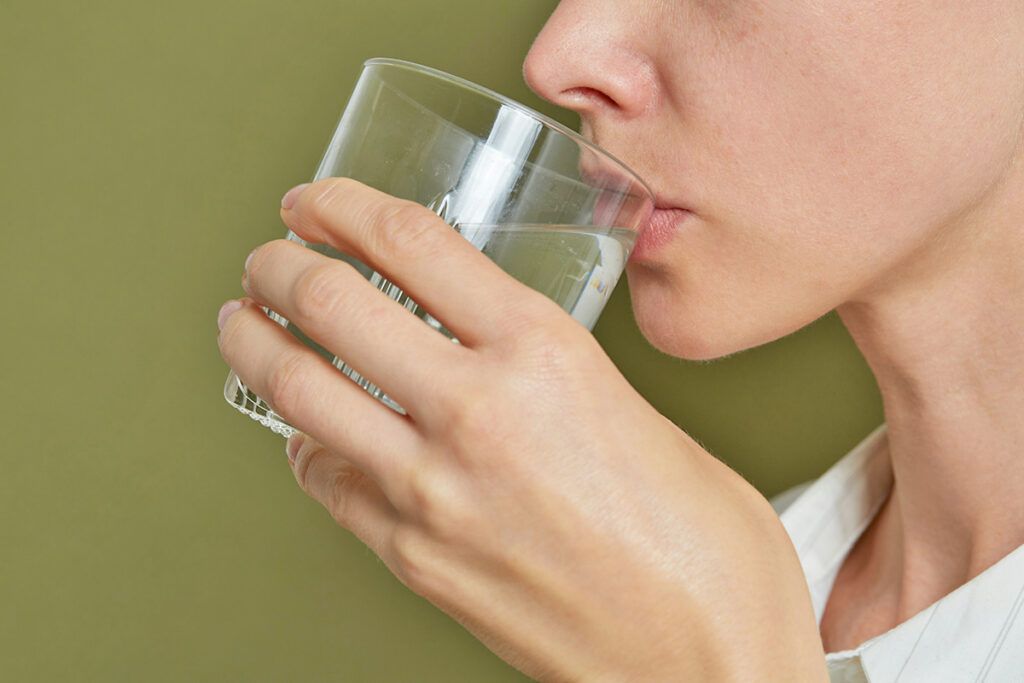 Person drinking water