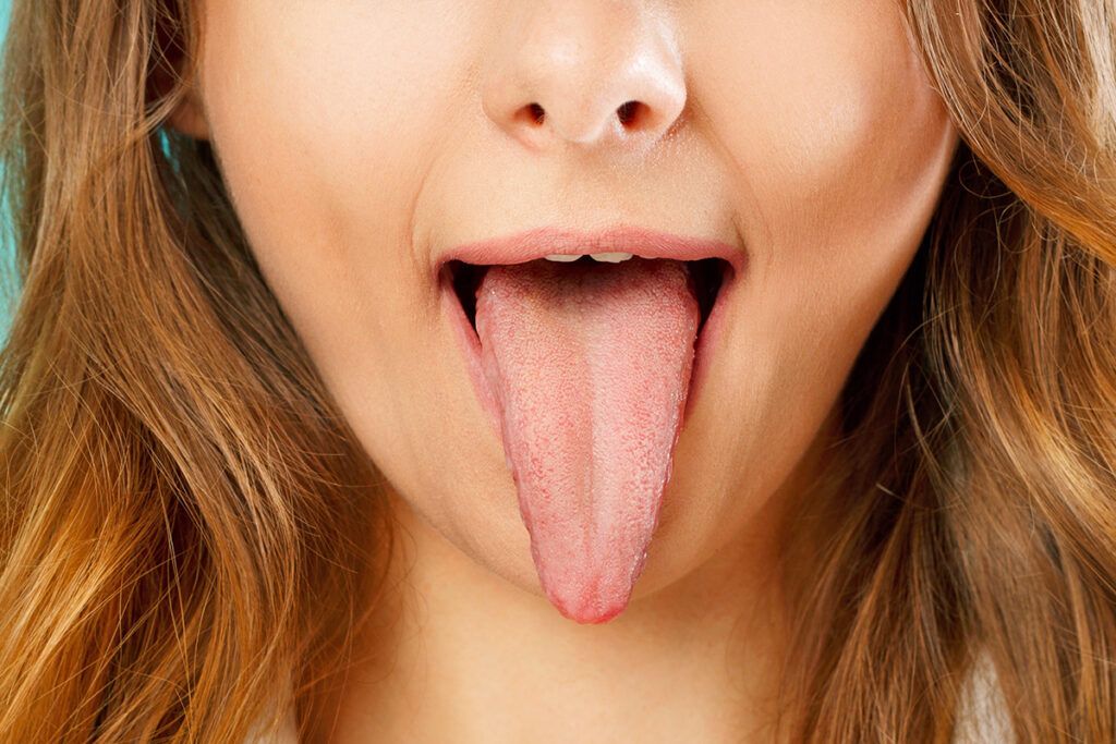 Tongue sticking out