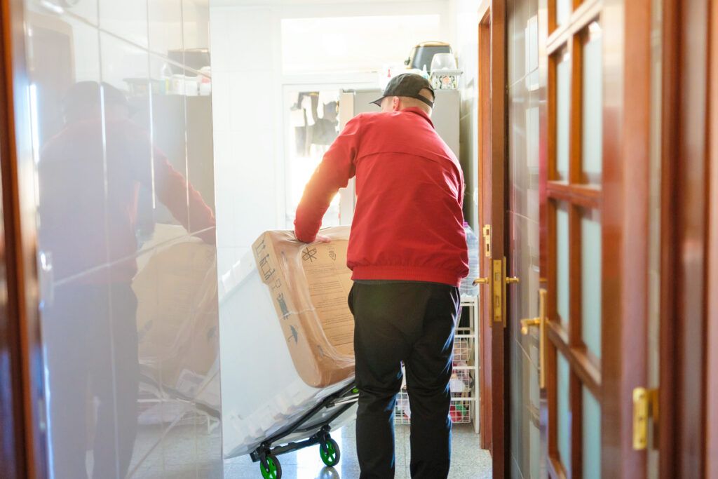 Person delivering an appliance