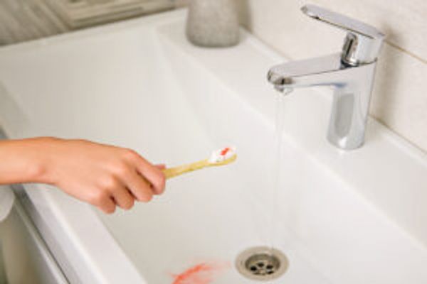 blood on toothbrush