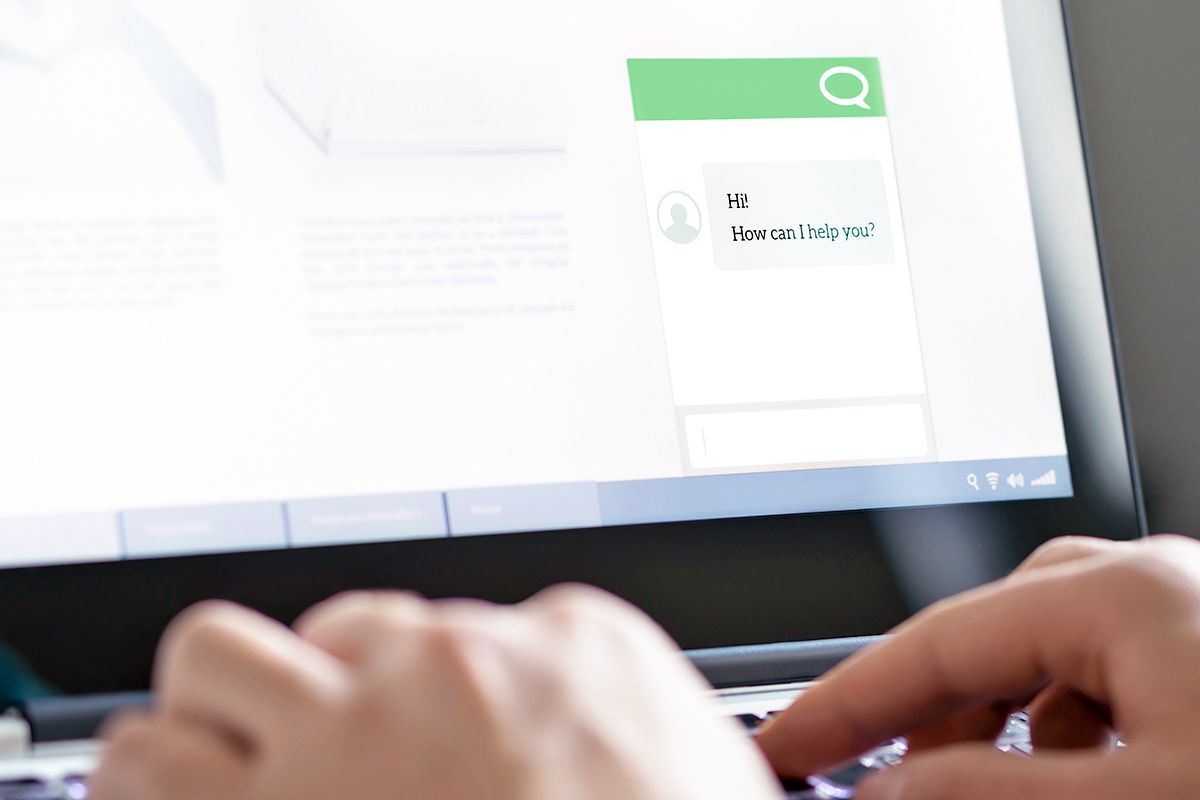 Customer service chat bubble