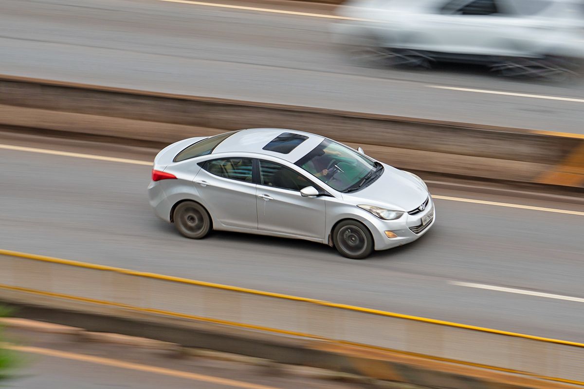 Hyundai Elantra on the road