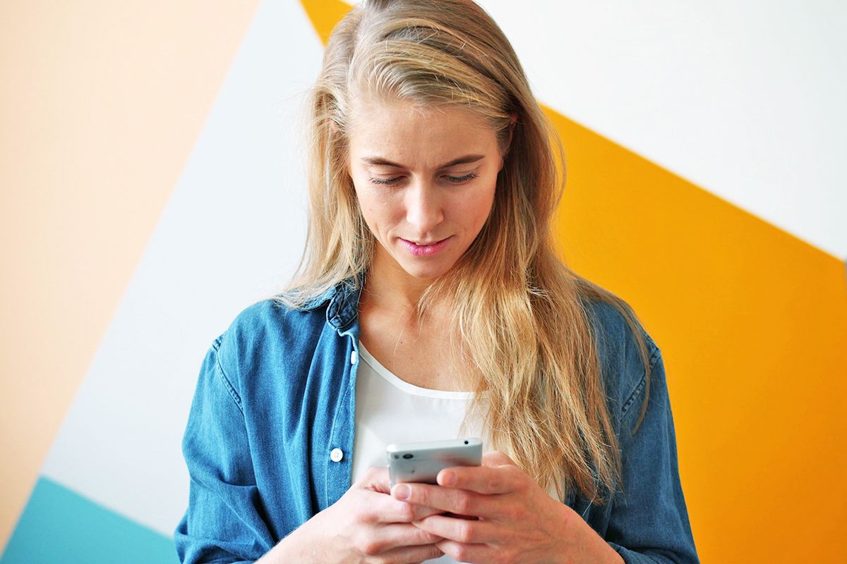 Woman looking at phone