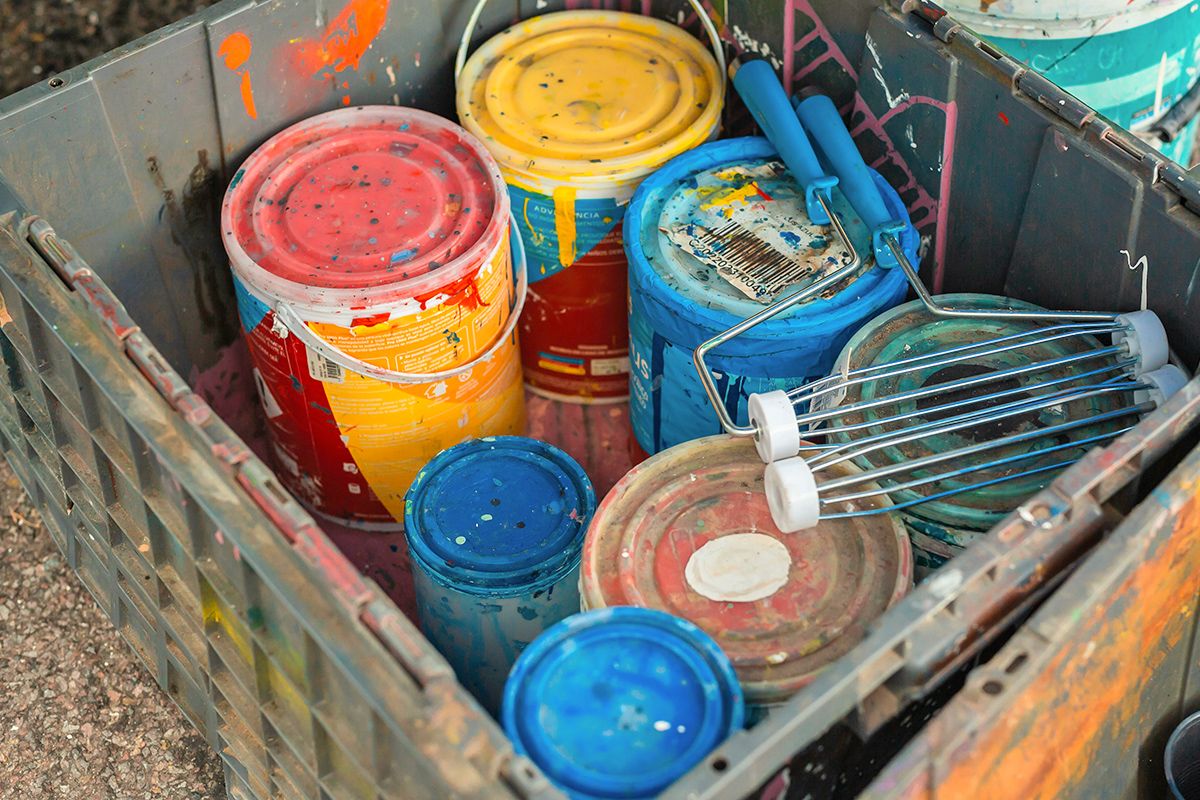 Old cans of paint
