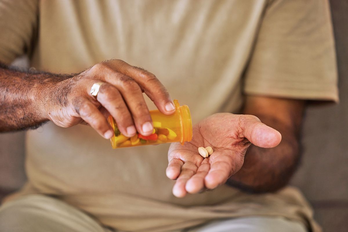 Putting pills in hand