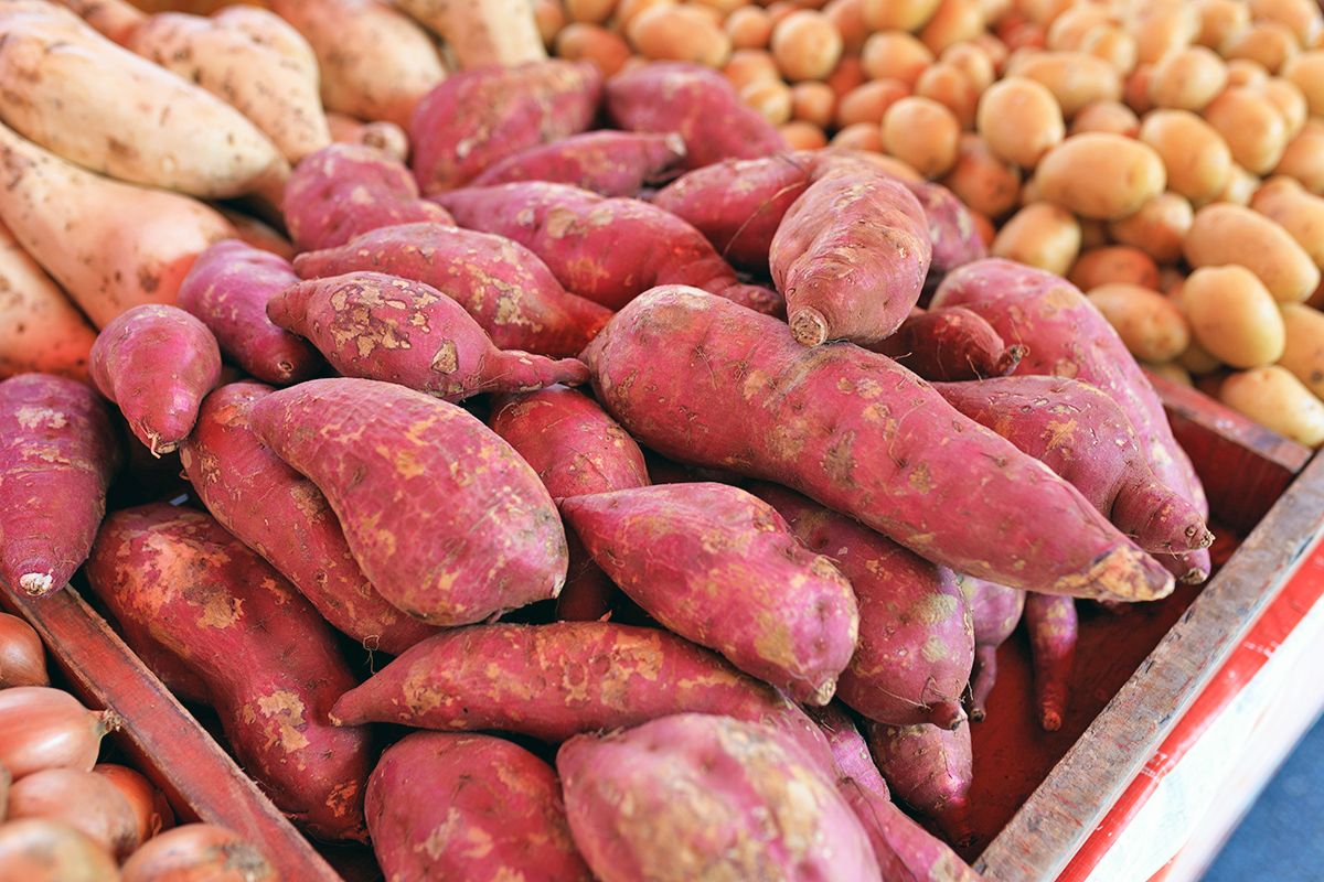 Sweet potatoes and potatoes