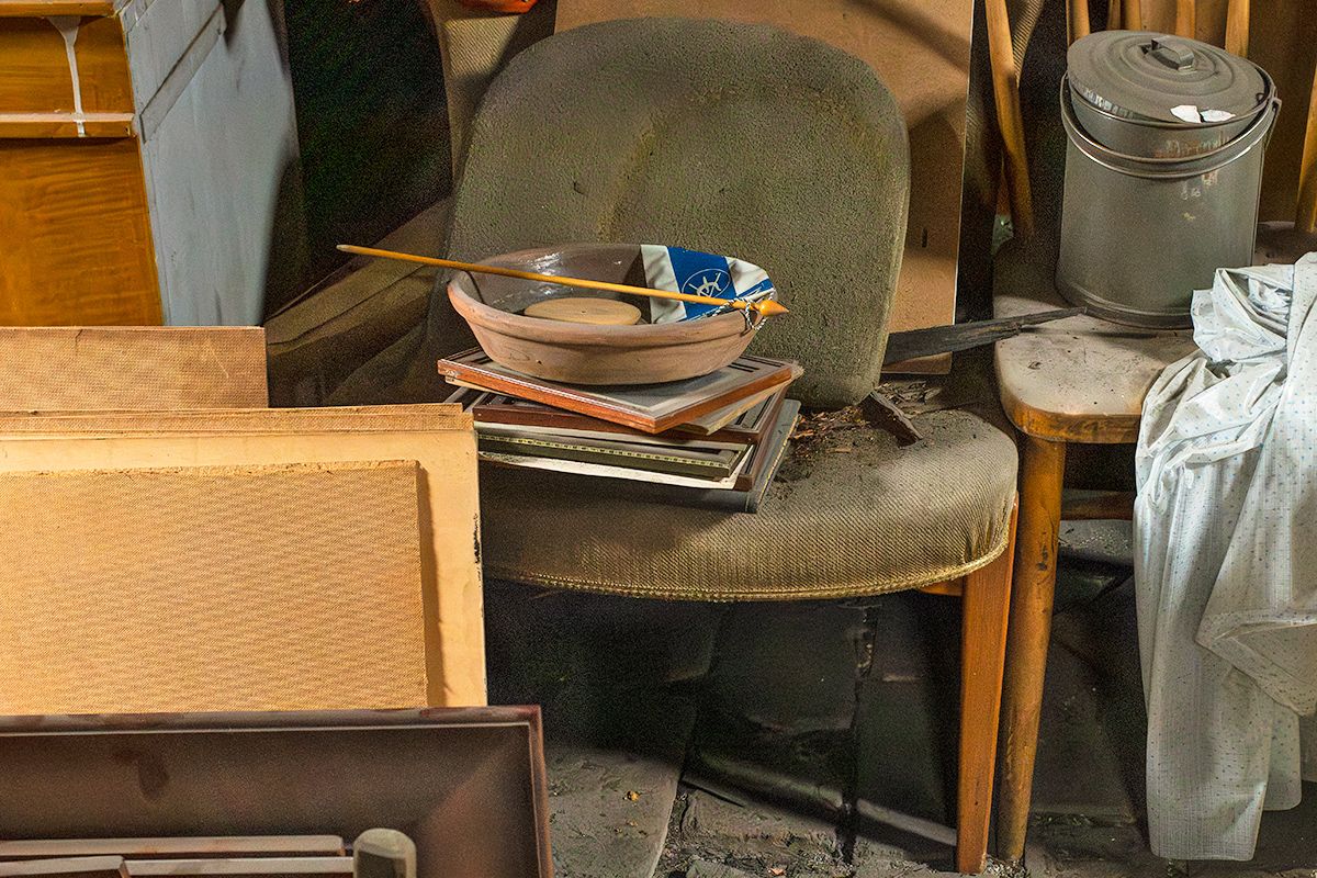 Furniture in a basement