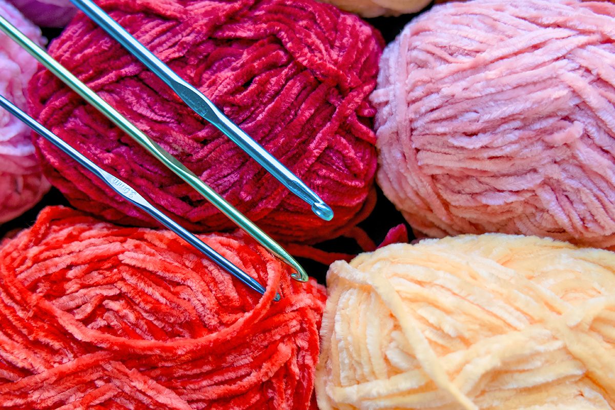 Yarn and crochet hooks