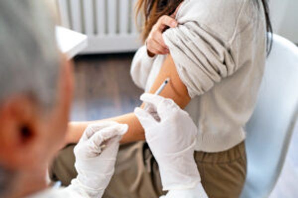 Person getting flu shot