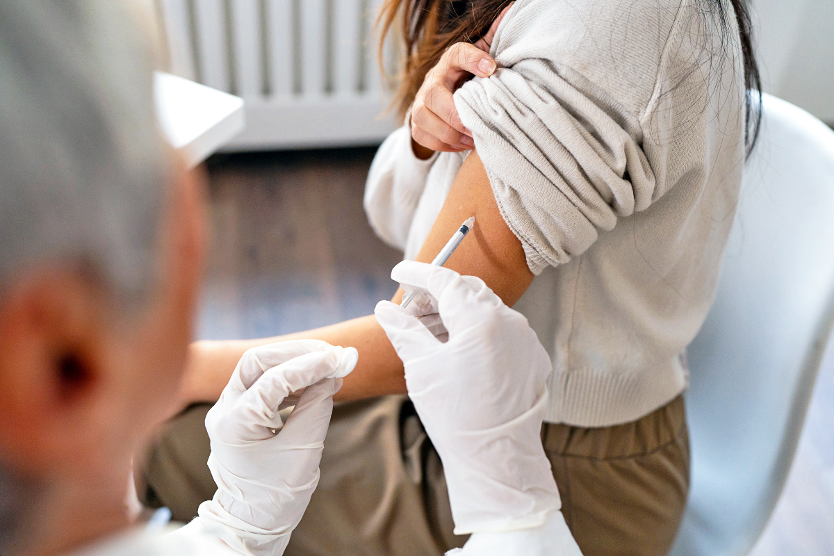 Person getting flu shot
