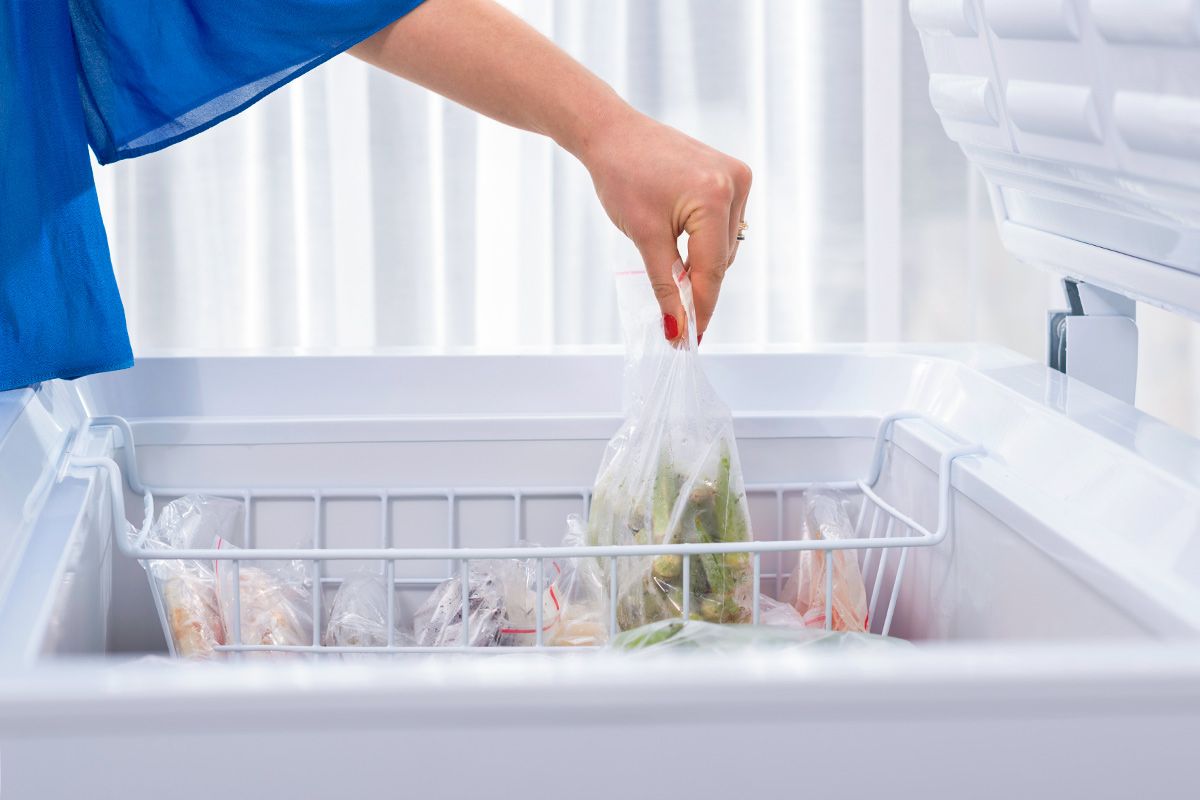 Putting food in freezer