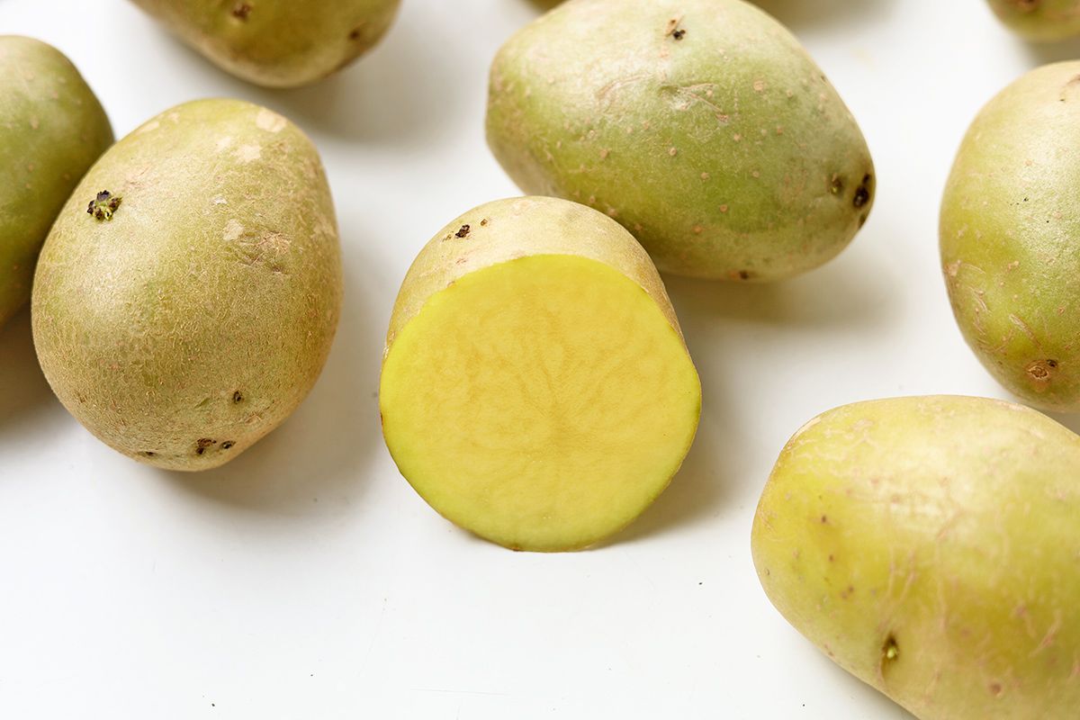 Potatoes on a cutting board