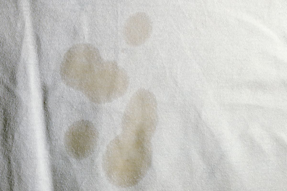 Oil stains on fabric