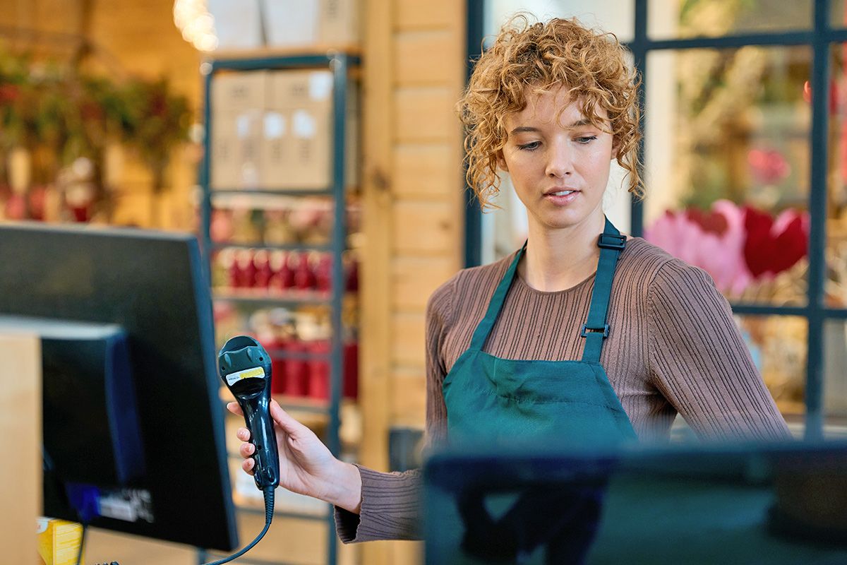 Cashier at grocery store